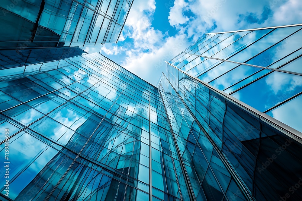 Obraz premium Modern Skyscrapers, Business Architecture, Urban Skyline