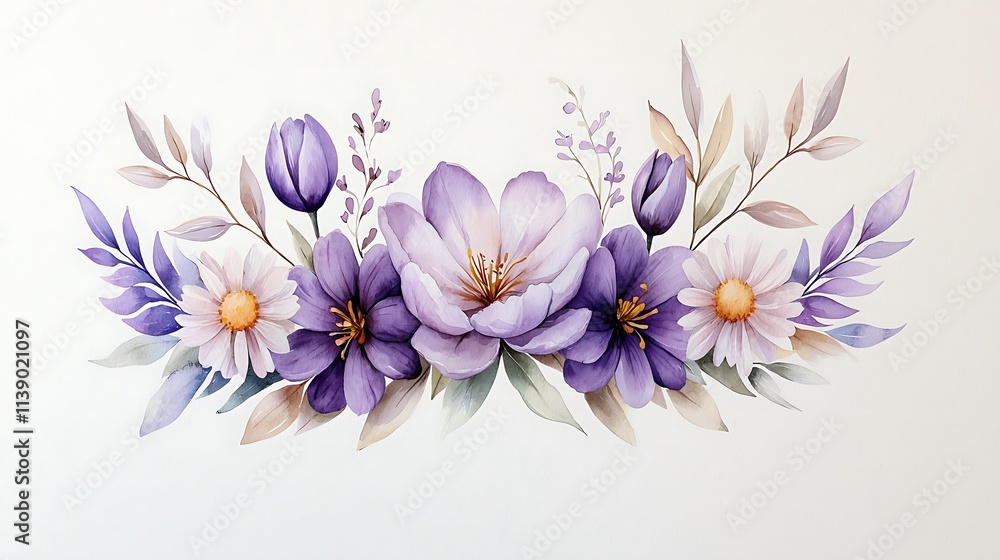 Fototapeta premium Delicate floral arrangement studio digital art soft colors close-up nature inspiration
