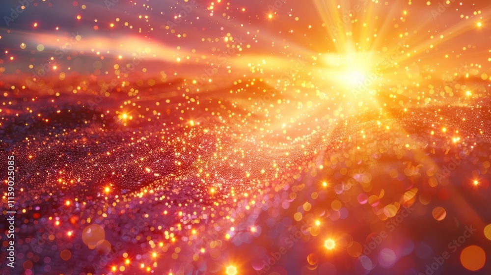 Vibrant cosmic explosion of radiant glowing sparkles luminous bursts and dazzling flares in a mesmerizing display of fiery orange yellow and red hues Vibrant cosmic explosion of radiant glowing sparkles luminous bursts and dazzling flares in a mesmerizing display of fiery orange yellow and red hues