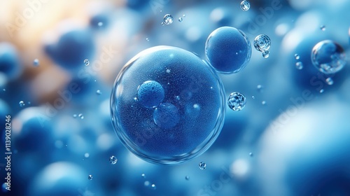 Wallpaper Mural abstract 3d animation geometric composition with falling blue spheres vide Torontodigital.ca