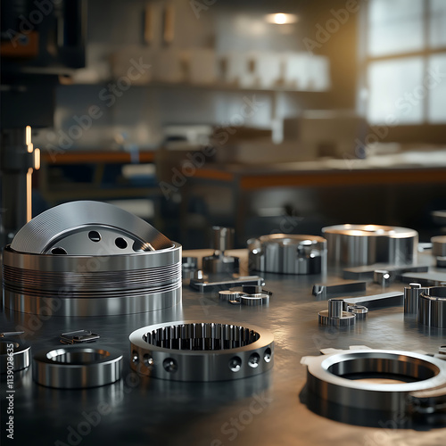 A realistic and professional background image for a brochure cover that represents a company specializing in lost wax investment casting and highprecision CNC mach photo