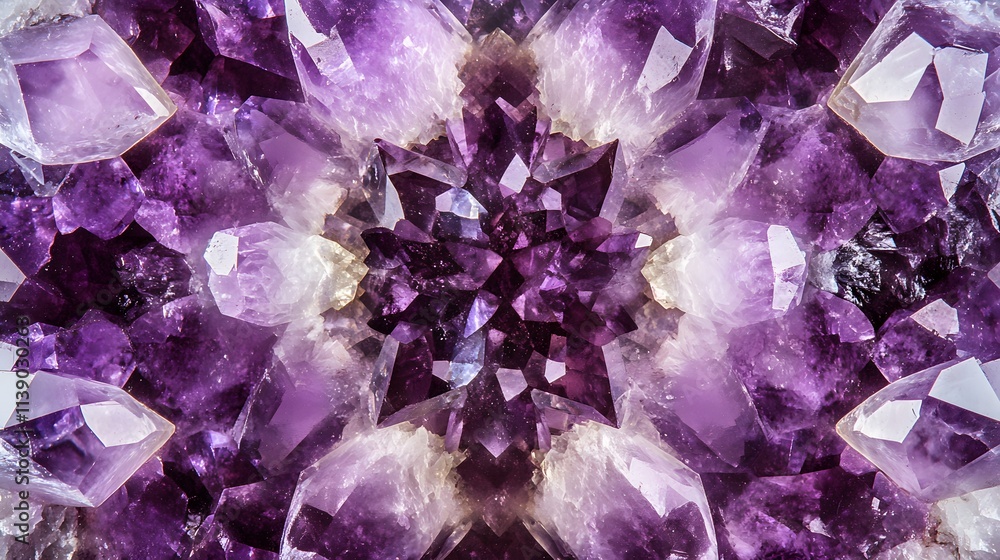 Amethyst Crystal Cluster Kaleidoscopic Design Amethyst Crystal Cluster Kaleidoscopic Design