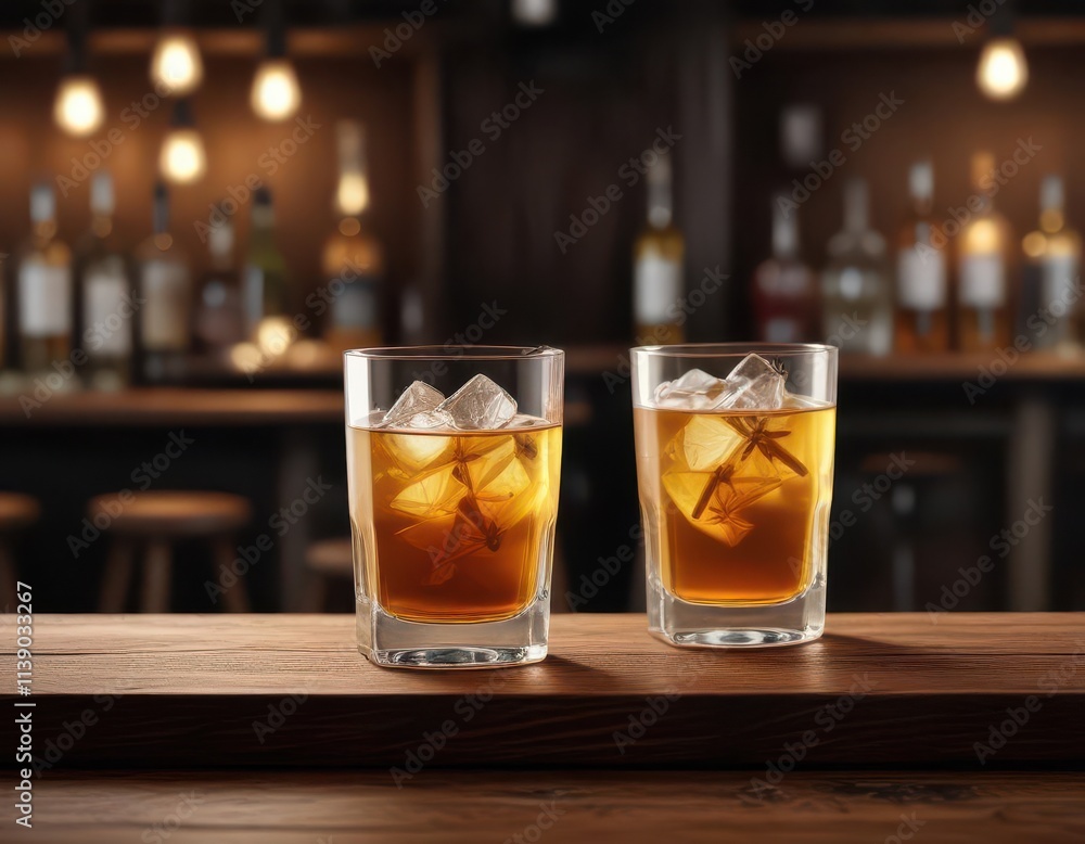 A chilled glass of anise-flavored aperitif sits on a dark wood bar , anise, France A chilled glass of anise-flavored aperitif sits on a dark wood bar , anise, France