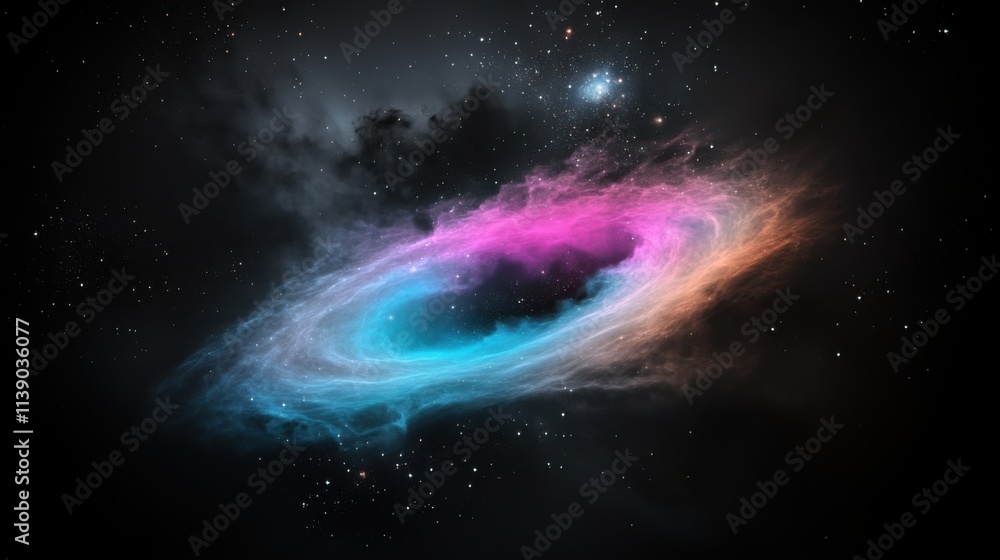 Fototapeta premium Exploring Cosmic Wonders A Stunning Nebula in Deep Space Digital Art Celestial Environment Wide Angle View Astronomy Concept