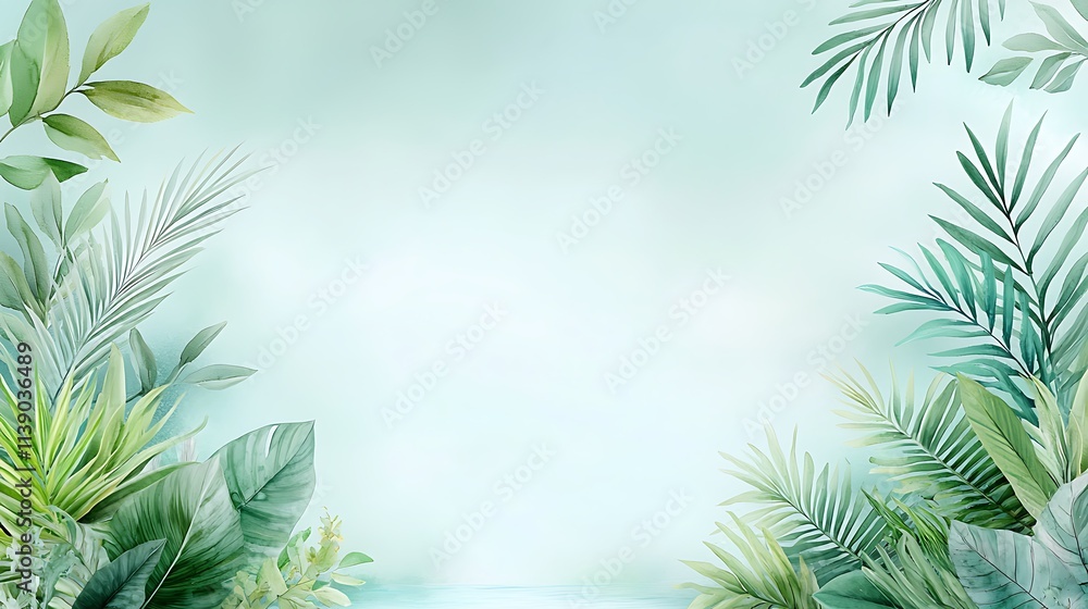 Aesthetic nature serene digital artwork displaying lush greenery and tranquility Aesthetic nature serene digital artwork displaying lush greenery and tranquility
