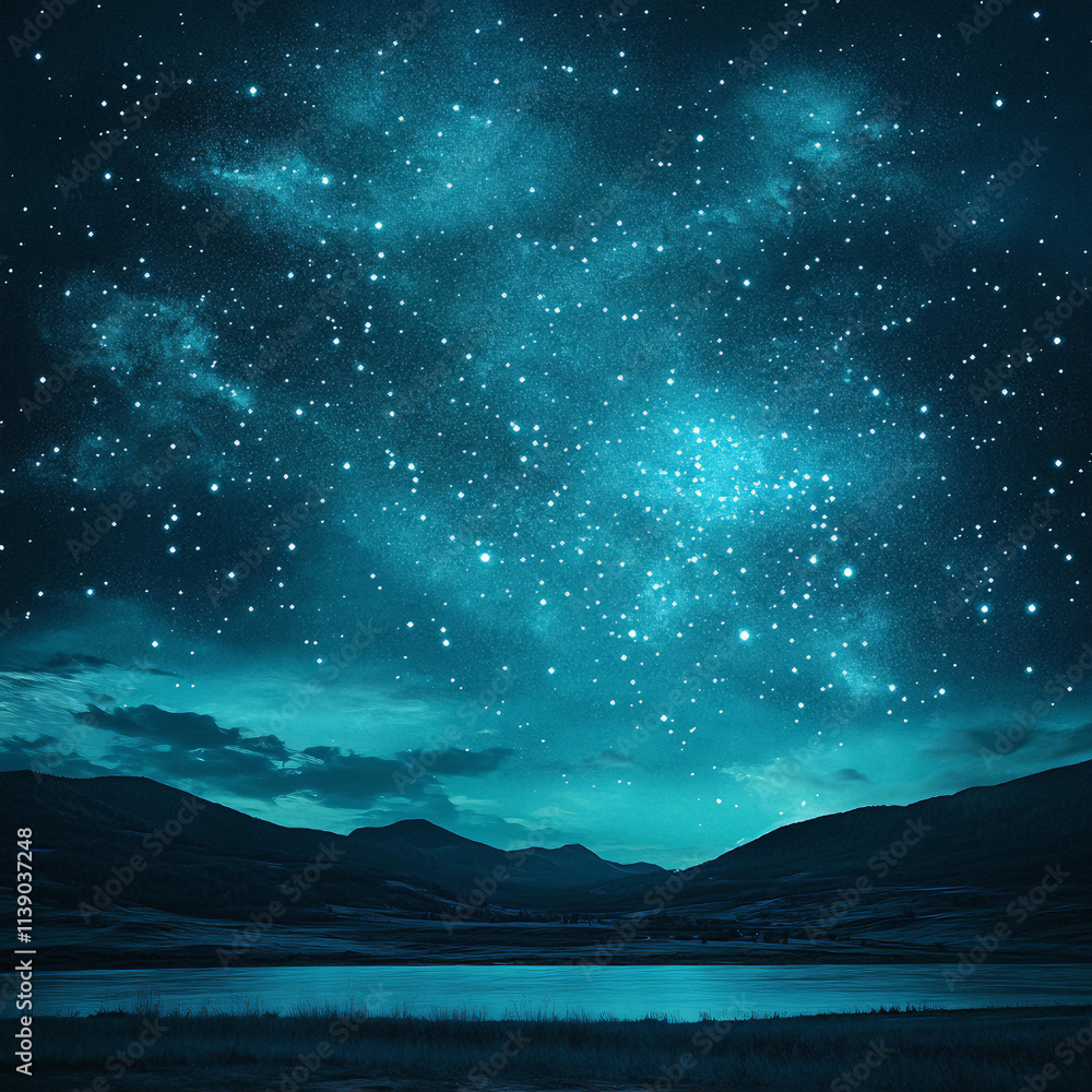 Fototapeta premium sky with stars and clouds