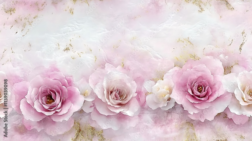 A delicate watercolor composition of roses and peonies in pastel pinks and whites, with abstract splashes of soft blush and gold accents, on a smooth textured background, hd quality, A delicate watercolor composition of roses and peonies in pastel pinks and whites, with abstract splashes of soft blush and gold accents, on a smooth textured background, hd quality,