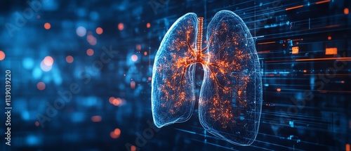 A digital medical illustration of lungs photo