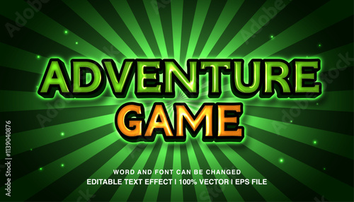 editable adventure game neon light typeface