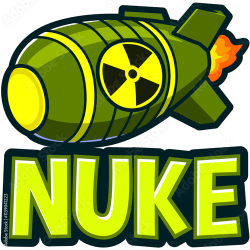cartoon nuclear bomb emote illustration