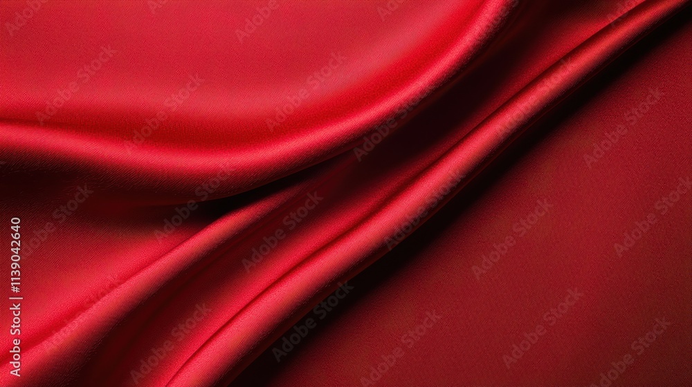 Obraz premium Elegant Red Silk Fabric with Smooth Drapes and Shiny Finish