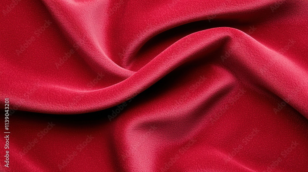 Fototapeta premium Smooth Red Silk Fabric with Soft Texture and Elegant Drapery