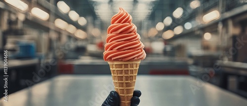 Creamy Soft Serve Ice Cream in a Cone