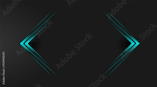 Abstract two directional gradient shape background design with arrow | Banner vector background | Presentation, futuristic background with cyan colour