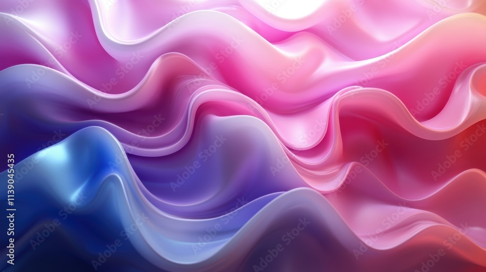 Obraz premium abstract 3d render iridescent wavy surface background desig