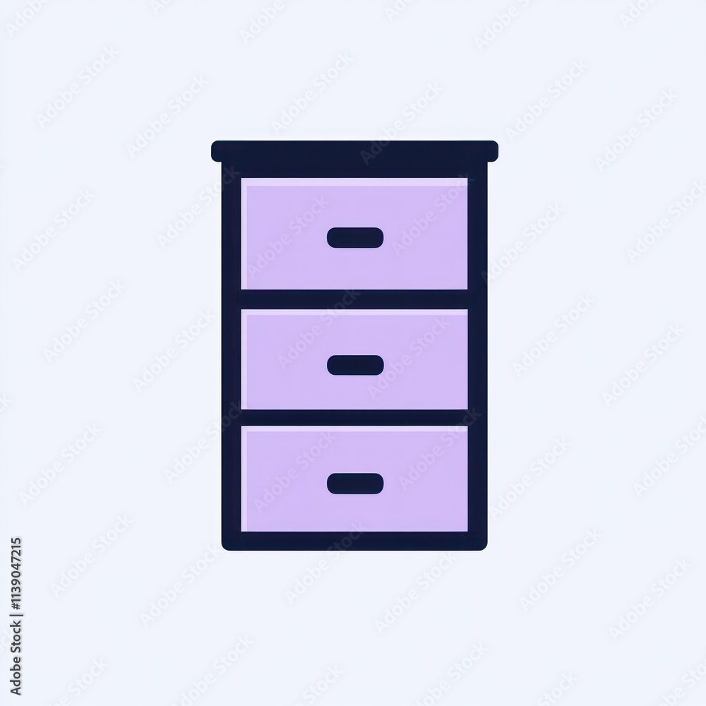 Simple illustration of a three-drawer dresser. Simple illustration of a three-drawer dresser.