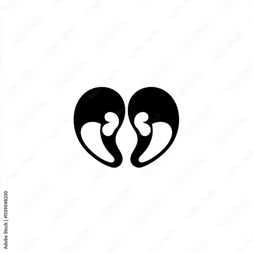 Abstract heart shape design with small hearts inside. Abstract heart shape design with small hearts inside.