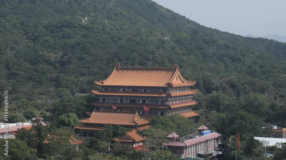 Chinese Temple in the Mountains 4K Scenic and Cultural Video Chinese Temple in the Mountains 4K Scenic and Cultural Video