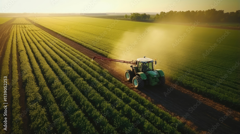 Sustainable Farming: Sunrise Over the Fields Sustainable Farming: Sunrise Over the Fields