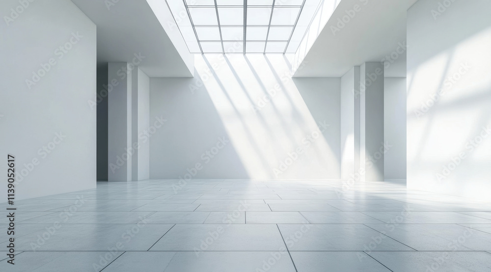 wide angle shot of empty white room with natural light streaming through large windows, creating serene and spacious atmosphere wide angle shot of empty white room with natural light streaming through large windows, creating serene and spacious atmosphere
