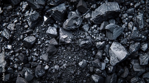 Rough Black Coal Rocks Close-Up photo