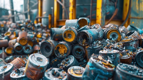 Battery Recycling Plant: A center for recycling old batteries, recovering precious metals to be reused in battery production, reducing waste and supporting sustainability.
 photo