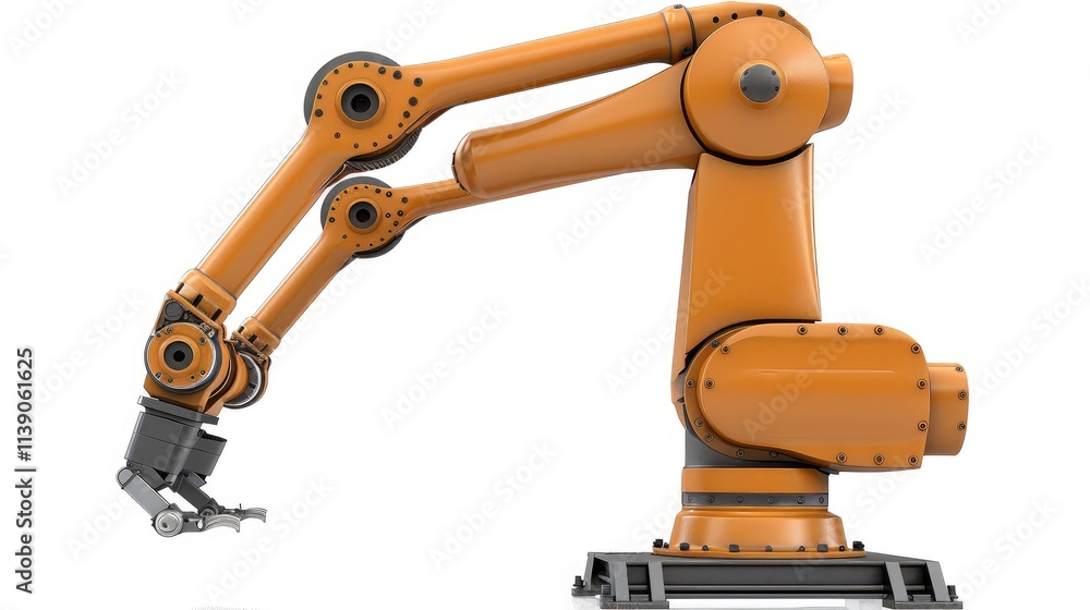 Industrial Robotic Arm on White Background Industrial Robotic Arm on White Background