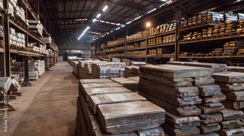 Wallpaper Mural Industrial Warehouse with Metal Sheets Torontodigital.ca