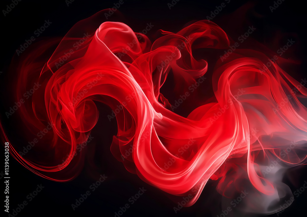 Abstract red smoke on black background. Fantasy fractal texture. Digital art. 3D rendering. Abstract red smoke on black background. Fantasy fractal texture. Digital art. 3D rendering.