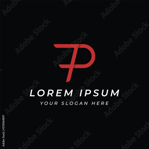 Initial P logo template design with geometry.Logo for business, business card, brand and identity.