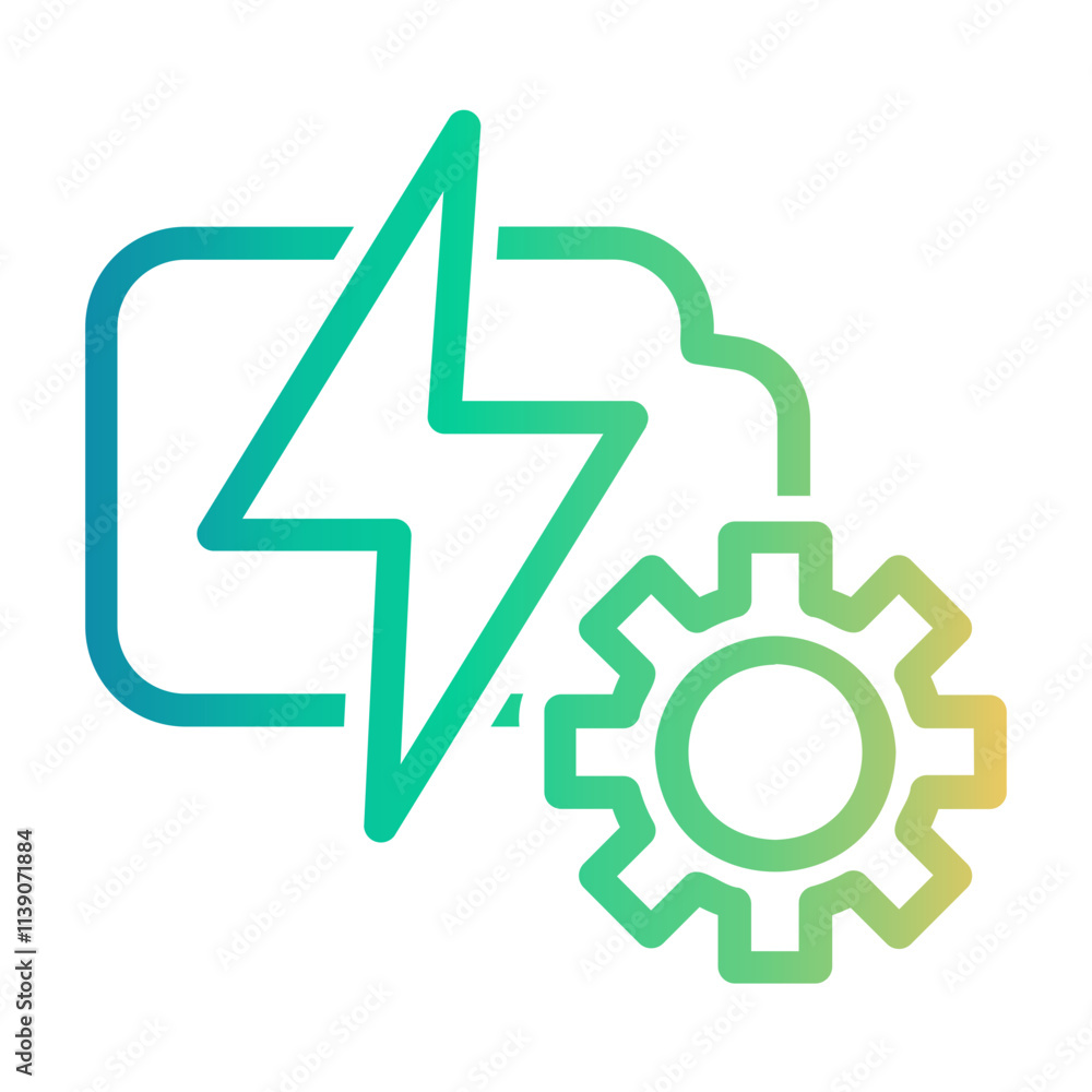 battery setting Line Gradient Icon battery setting Line Gradient Icon