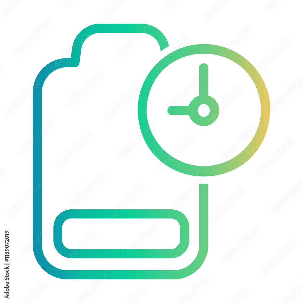charging time Line Gradient Icon charging time Line Gradient Icon