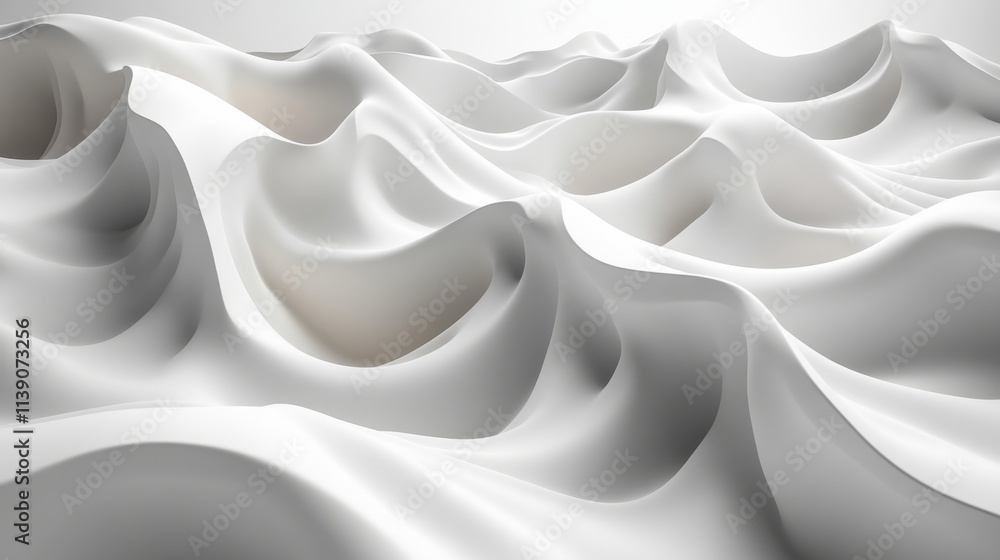 Obraz premium abstract white curved line 3d rende