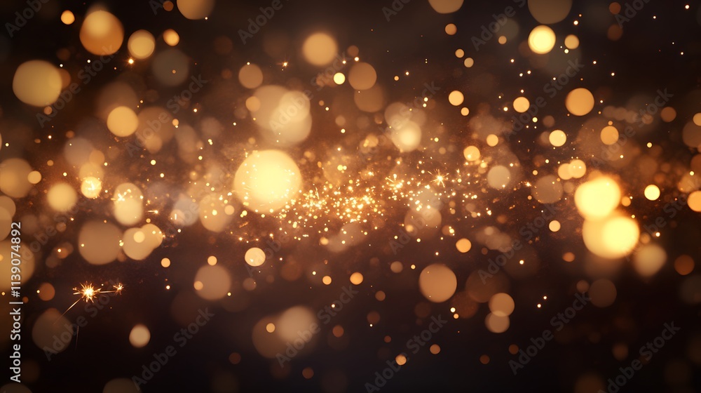 Golden Sparkles and Bokeh Lights Abstract Background Golden Sparkles and Bokeh Lights Abstract Background