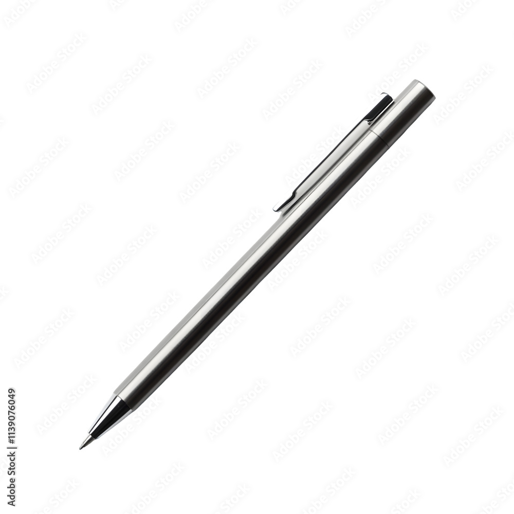 Silver Mechanical Pencil Isolated On A White Background, PNG Transparent Silver Mechanical Pencil Isolated On A White Background, PNG Transparent