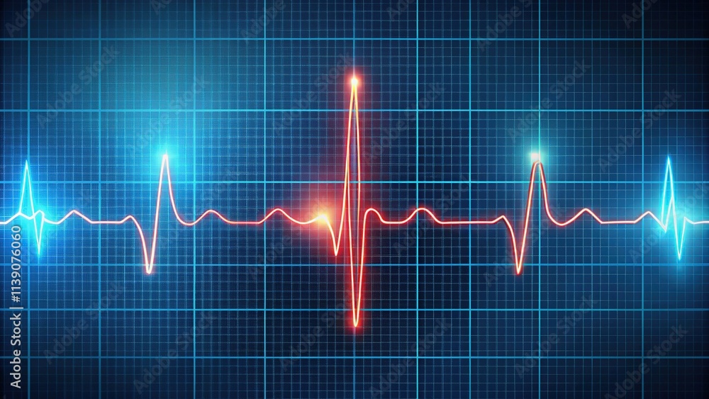 ECG Cardiogram PR Interval QRS Complex - Normal Reading, Clear Visualization ECG Cardiogram PR Interval QRS Complex - Normal Reading, Clear Visualization