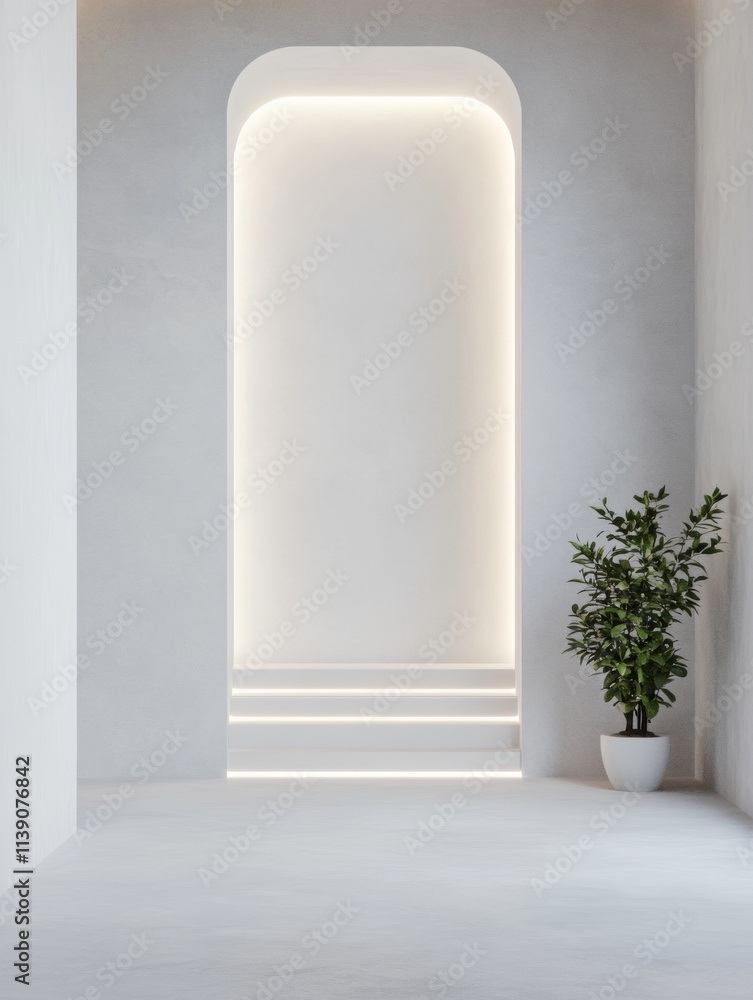 Modern Iceberg House Hallway with Minimalist Design and Hidden Lighting Modern Iceberg House Hallway with Minimalist Design and Hidden Lighting