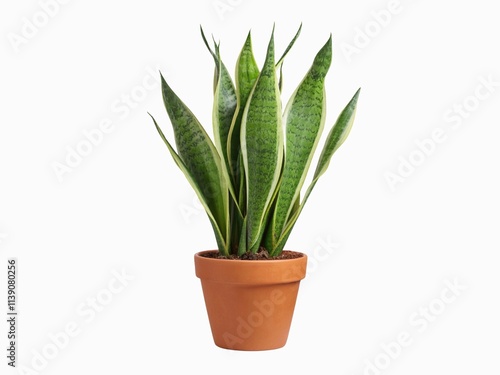 Dracaena trifasciata or Sansevieria trifasciata isolated on white background. known as the snake plant, Saint George's sword, mother-in-law's tongue, and viper's bowstring hemp