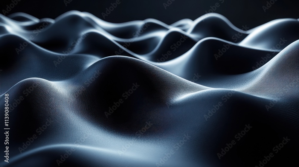 Fototapeta premium dark wavy shape 3d rende