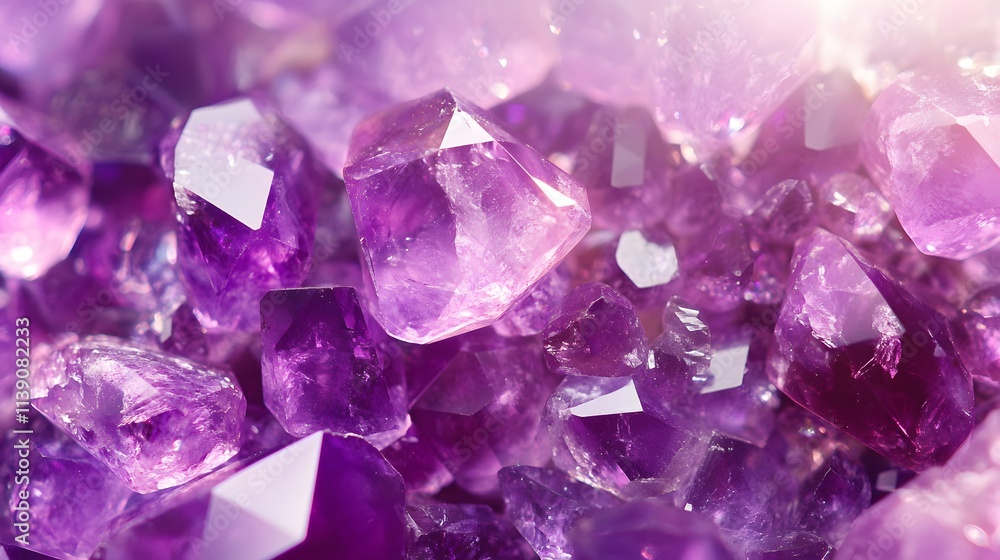 Amethyst Crystals Sparkling Cluster of Gems Amethyst Crystals Sparkling Cluster of Gems