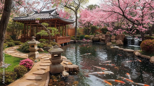 春の美しさを映す日本庭園8