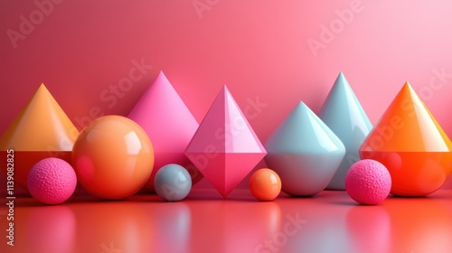 geometric shapes 3d rende