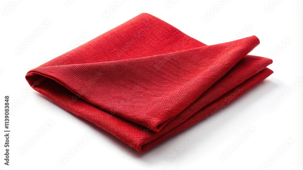 Red Napkin on White Background - High-Quality AI Photo Red Napkin on White Background - High-Quality AI Photo