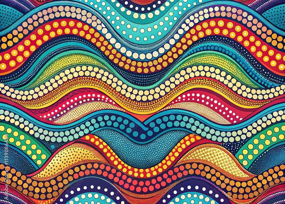 Wavy Dotted Seamless Pattern Geometric Design Wavy Dotted Seamless Pattern Geometric Design