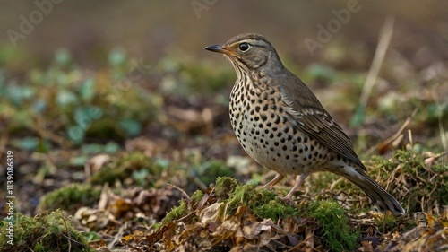 The mistle thrush (Turdus viscivorus), also spelled missel thrush, is a bird common to much of Europe, temperate Asia and North Africa photo