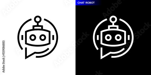 Chat robot logo. technology, system, program, service. Icon symbol design template EPS 10.