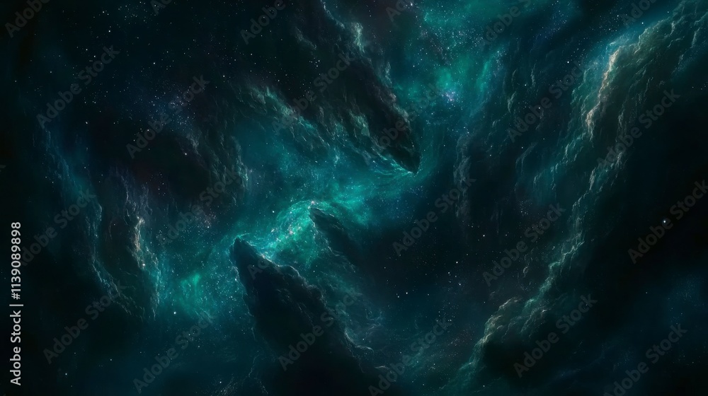 Fototapeta premium Ethereal Dreamscape of Cosmic Clouds in Deep Space with Vibrant Colors and Twinkling Stars Reflecting the Beauty of the Universe Beyond Our Imagination