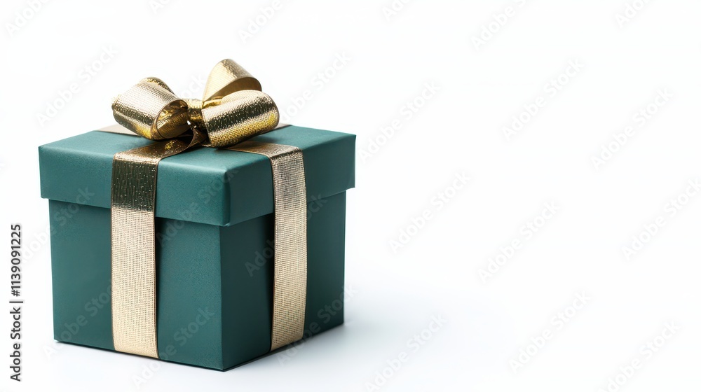 Obraz premium Festive gift box presentation studio setting high-quality photo minimalist background close-up view holiday concept