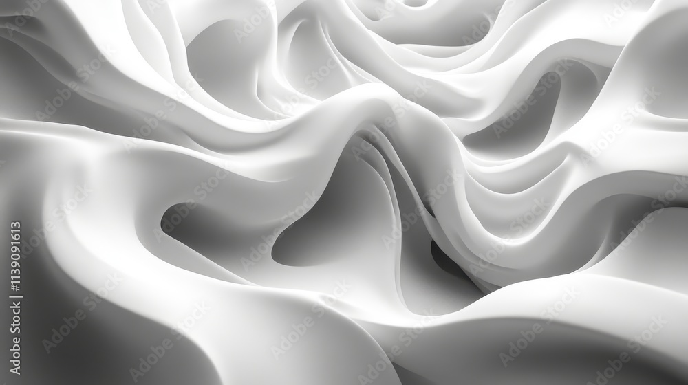 Obraz premium white wavy shape 3d rende