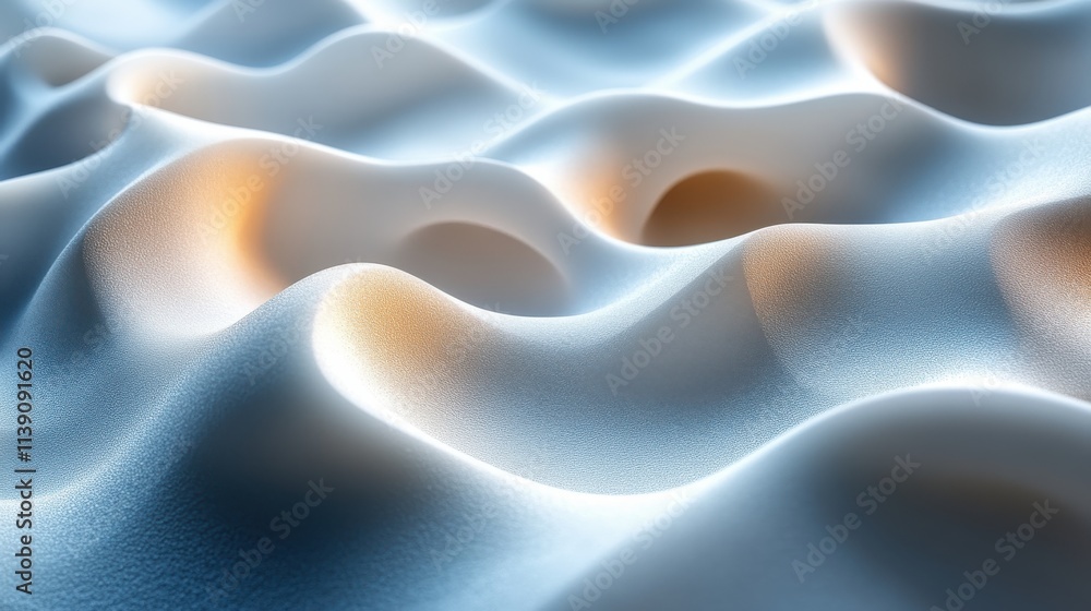 Obraz premium white wavy shape 3d rende